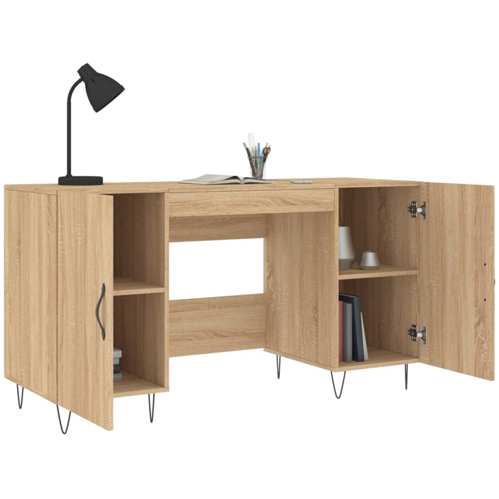 vidaXL 2 Door Computer Desk Sonoma Oak Image 6