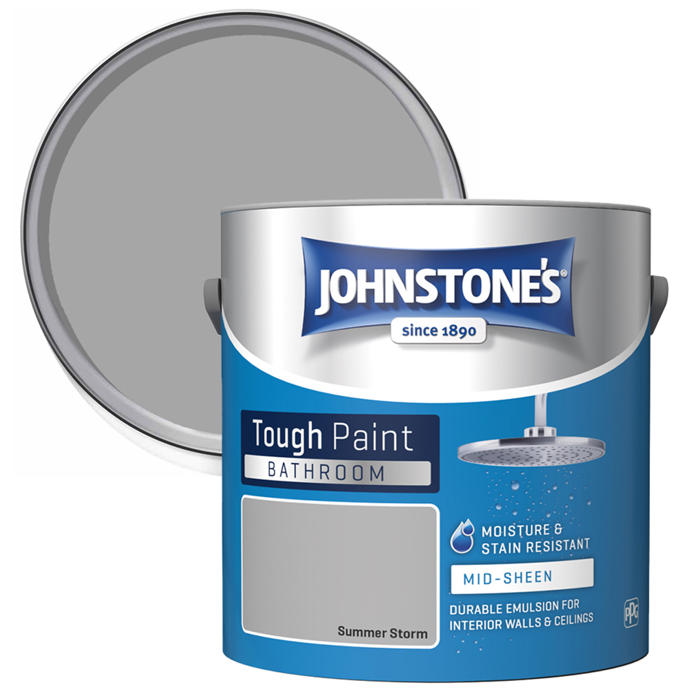 Johnstone's Bathroom Summer Storm Mid Sheen Emulsion Paint 2.5L Image 1