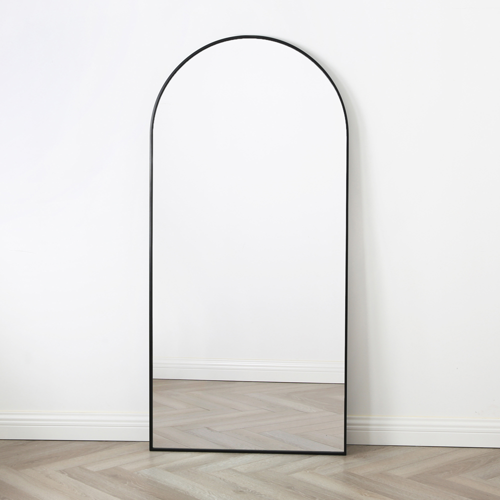 Anax Black Framed Arch Wall Mirror 170 x 80cm Image 2