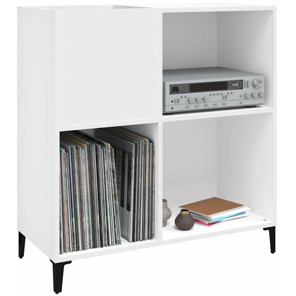 vidaXL 3 Shelf White Record Cabinet Image 4