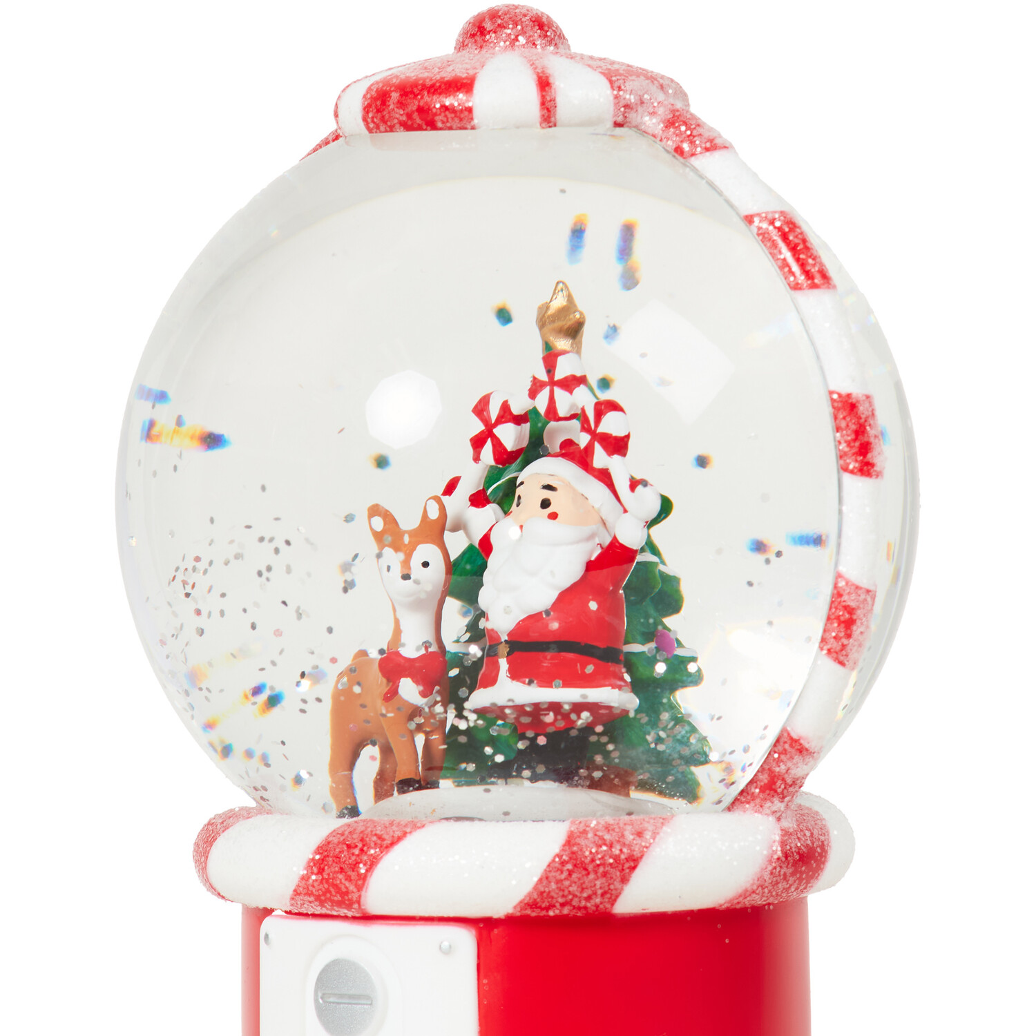 LED Novelty Santa Glitter Globe - Red Image 4