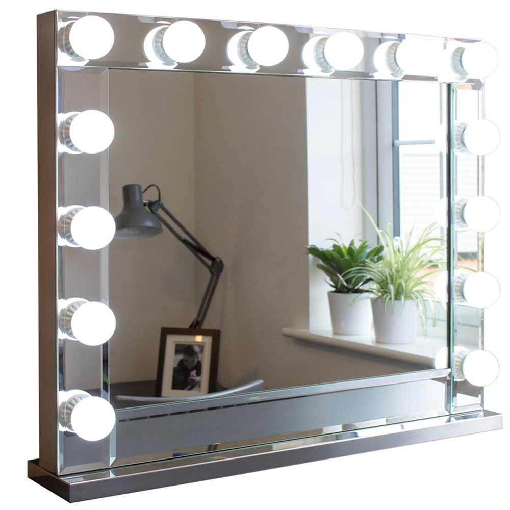 Jack Stonehouse White Clara Hollywood Vanity Mirror with 14 LED Image 1