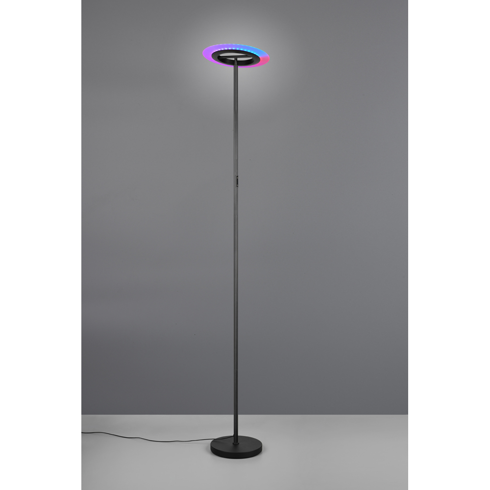TRIO Samba Matt Black LED Floor Lamp with Remote Control Image 3