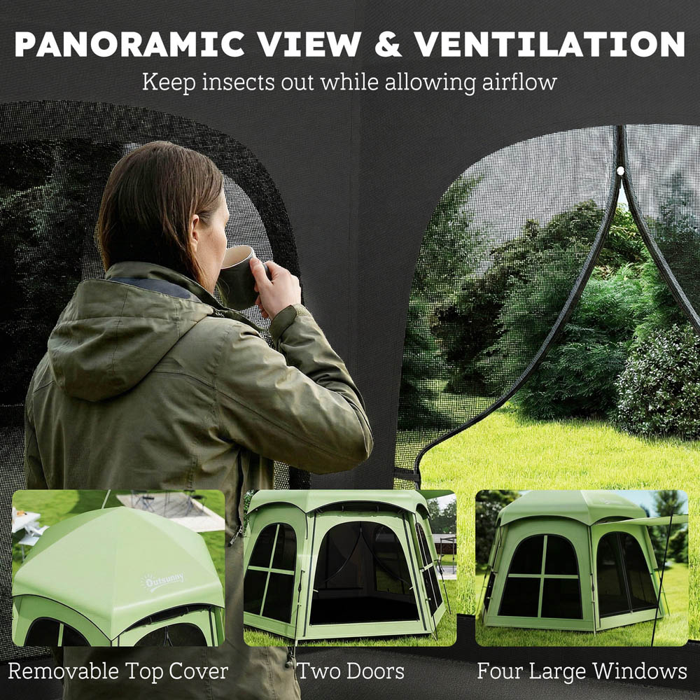 Outsunny 3-4 Person Waterproof Pop-Up Tent Green Image 6