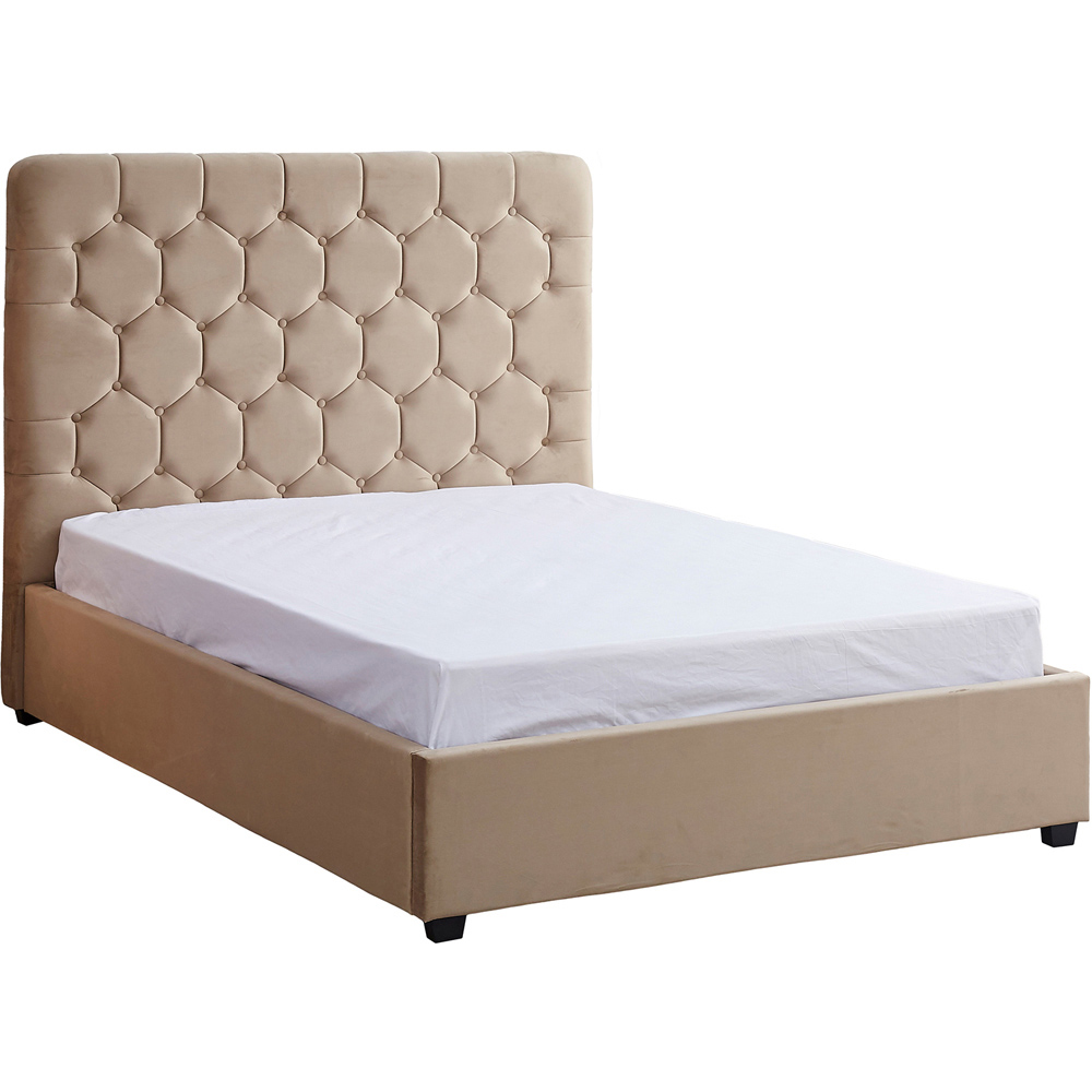 Seconique Madison King Size Fawn Velvet Fabric Bed Frame Image 3