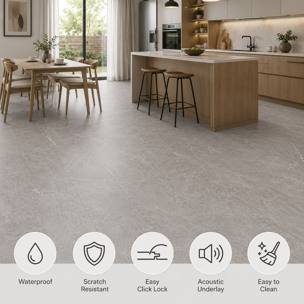 Britwall Axis Grey Wood-Embossed SPC Vinyl Flooring 620 x 310mm 10 Pack Image 5