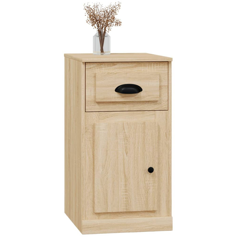 vidaXL Single Door Single Drawer Sonoma Oak Side Cabinet Image 3