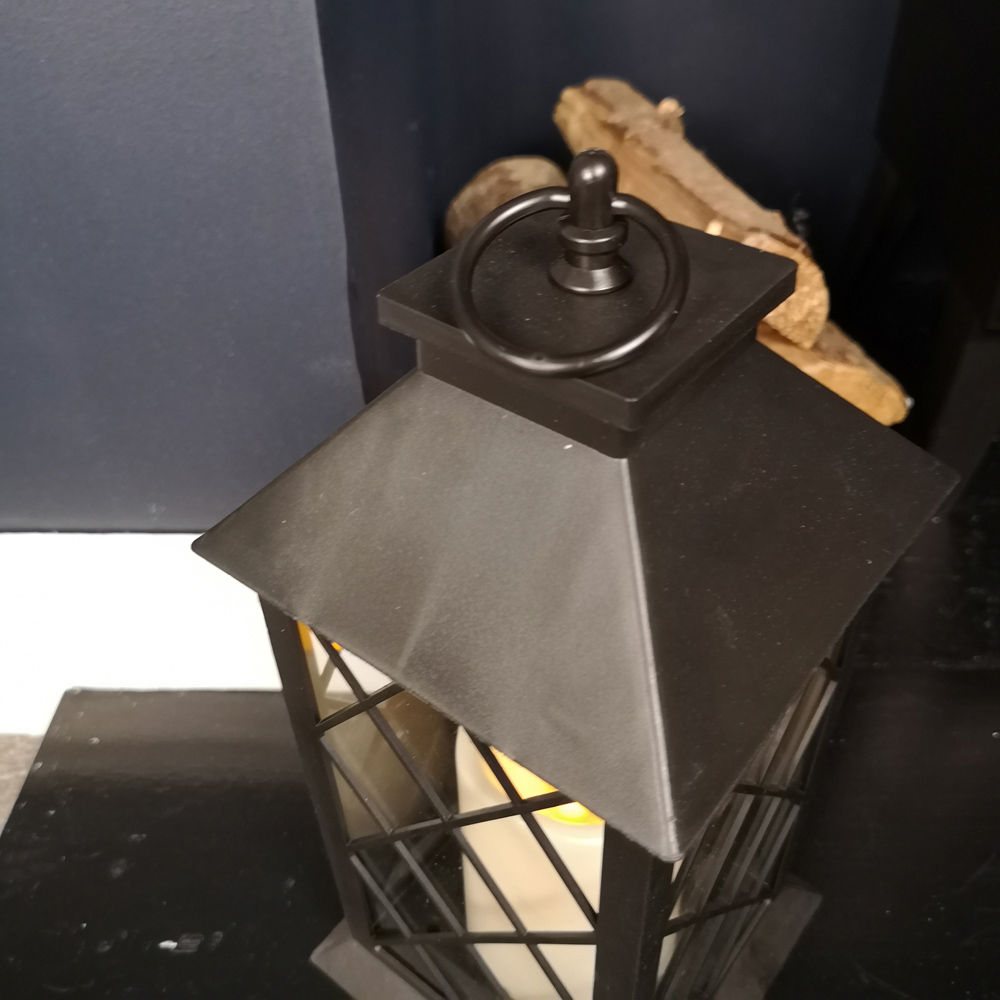 Samuel Alexander White LED Christmas Lantern with Flickering Candle Image 3