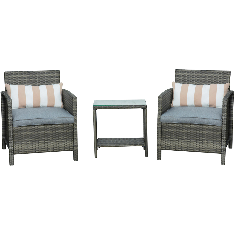 Outsunny 2 Seater Grey Rattan Lounge Set Image 2