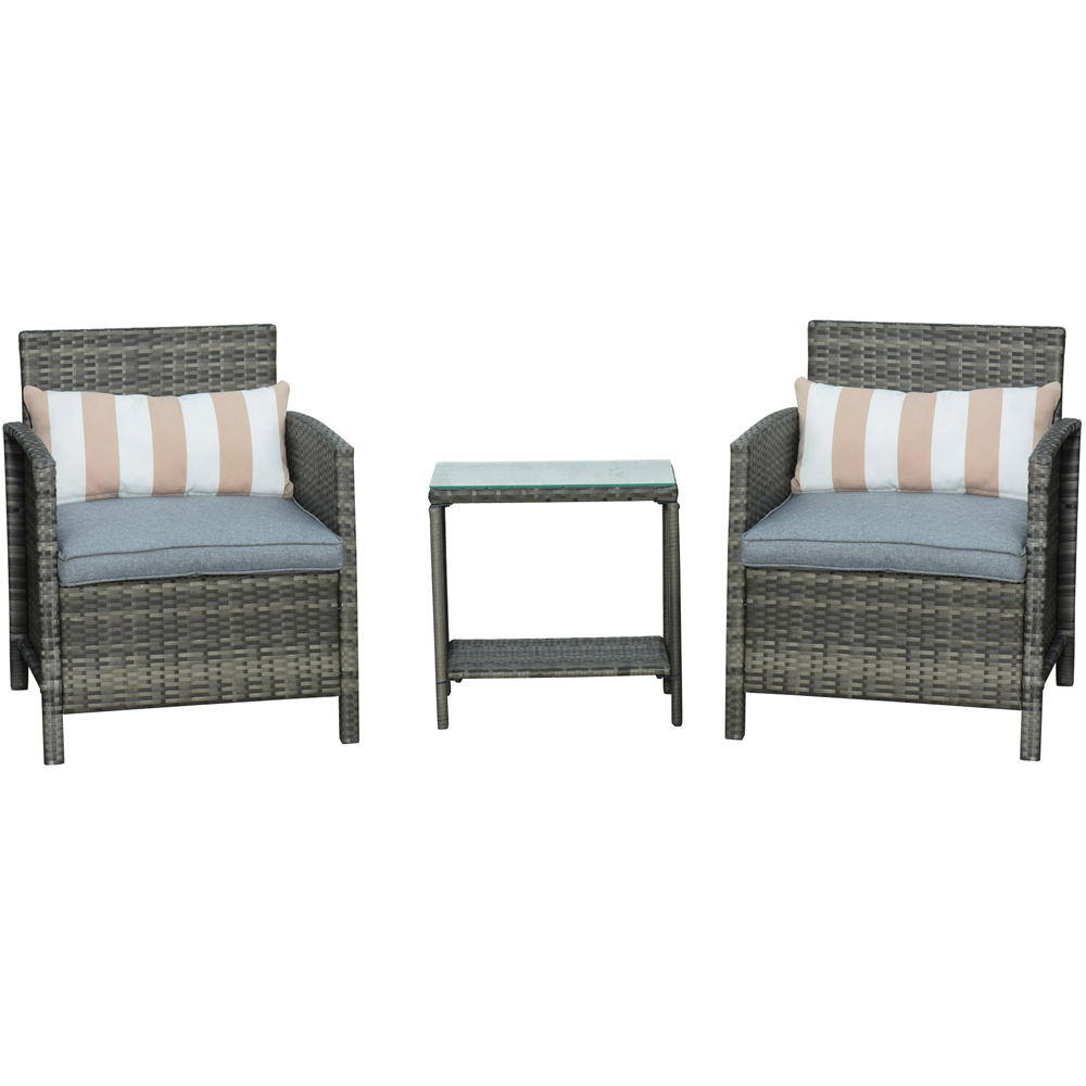 Outsunny 2 Seater Grey Rattan Lounge Set Image 2