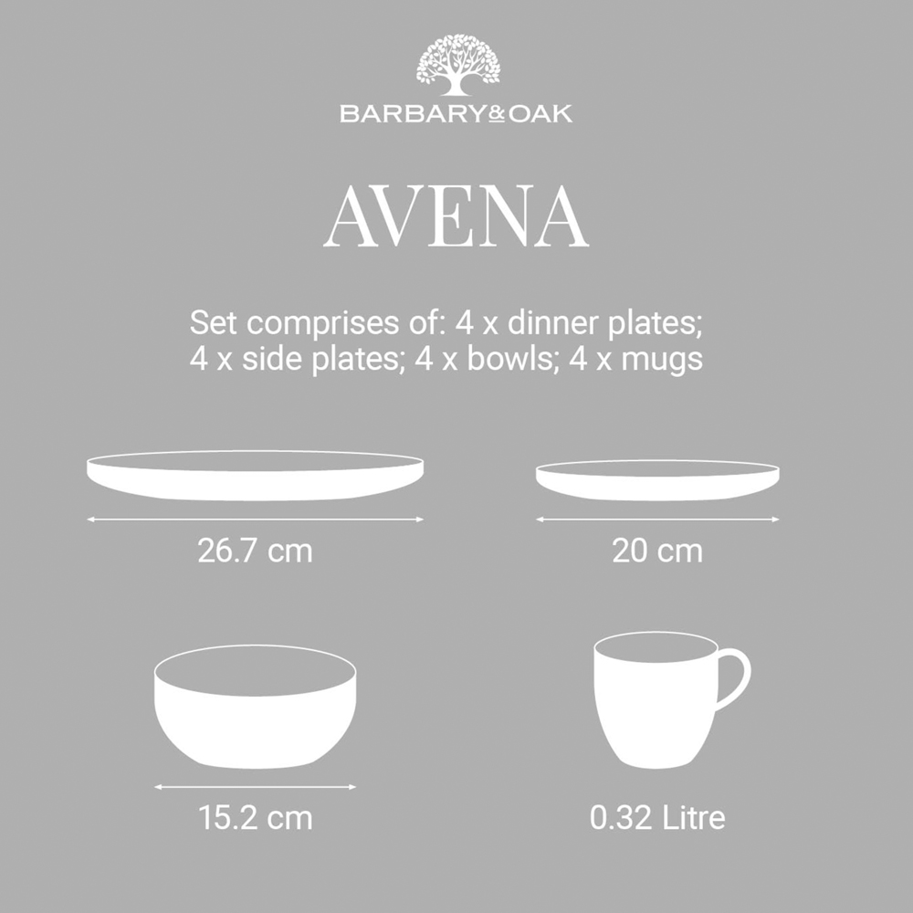 Barbary & Oak Avena White 16 Piece Dinner Set Image 9