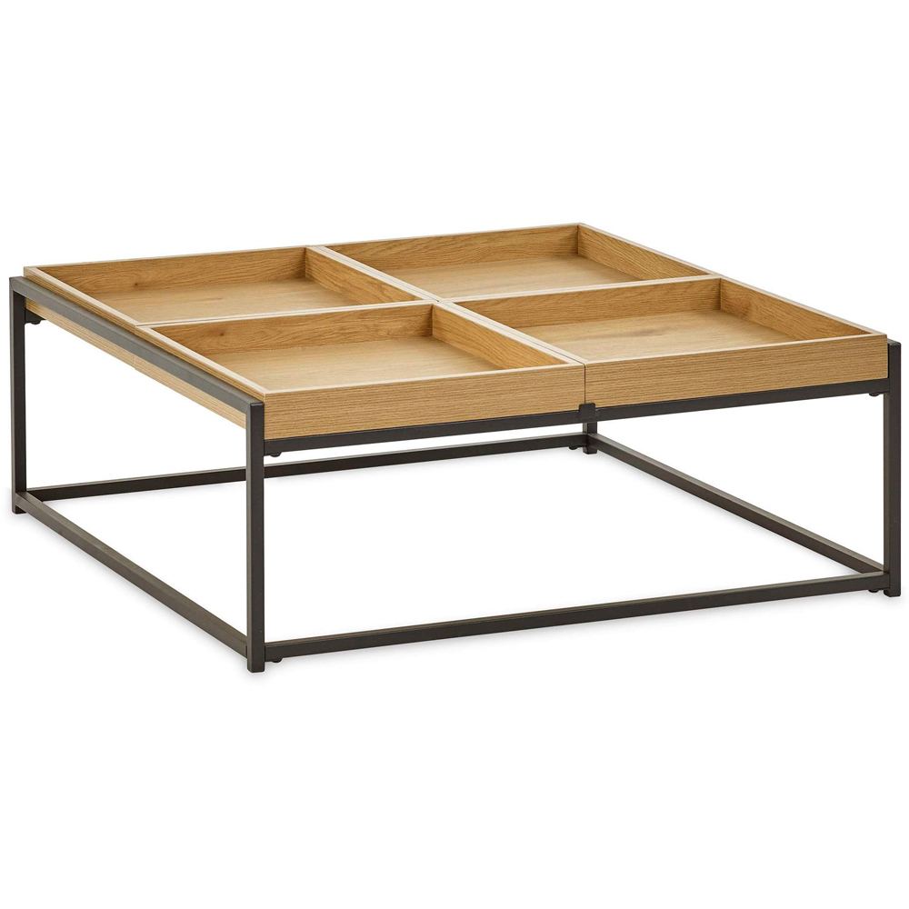 Julian Bowen Ezra Warm Light Oak Effect Square Tray Coffee Table Image 5