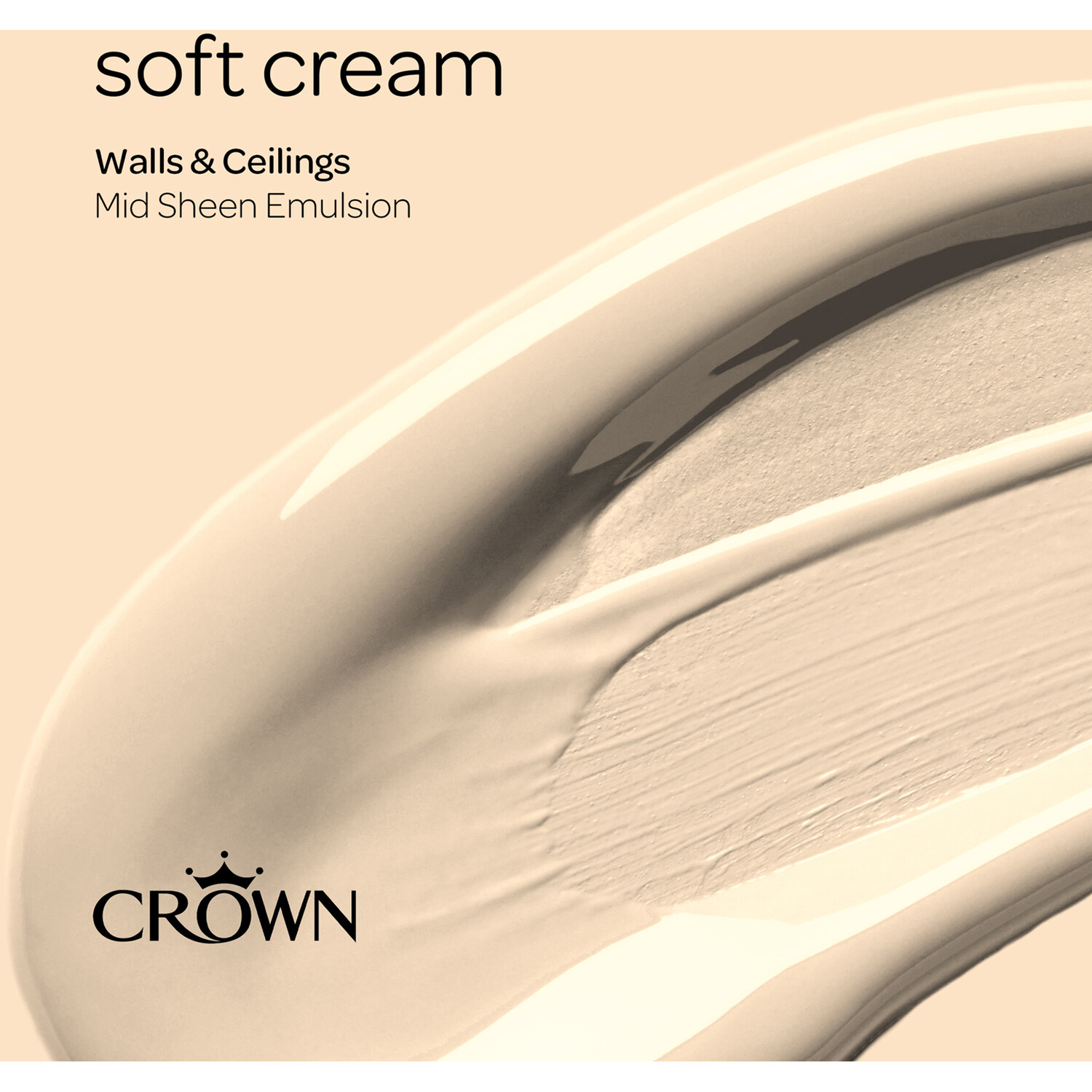 Crown Walls & Ceilings Soft Cream Mid Sheen Emulsion Paint 2.5L Image 4