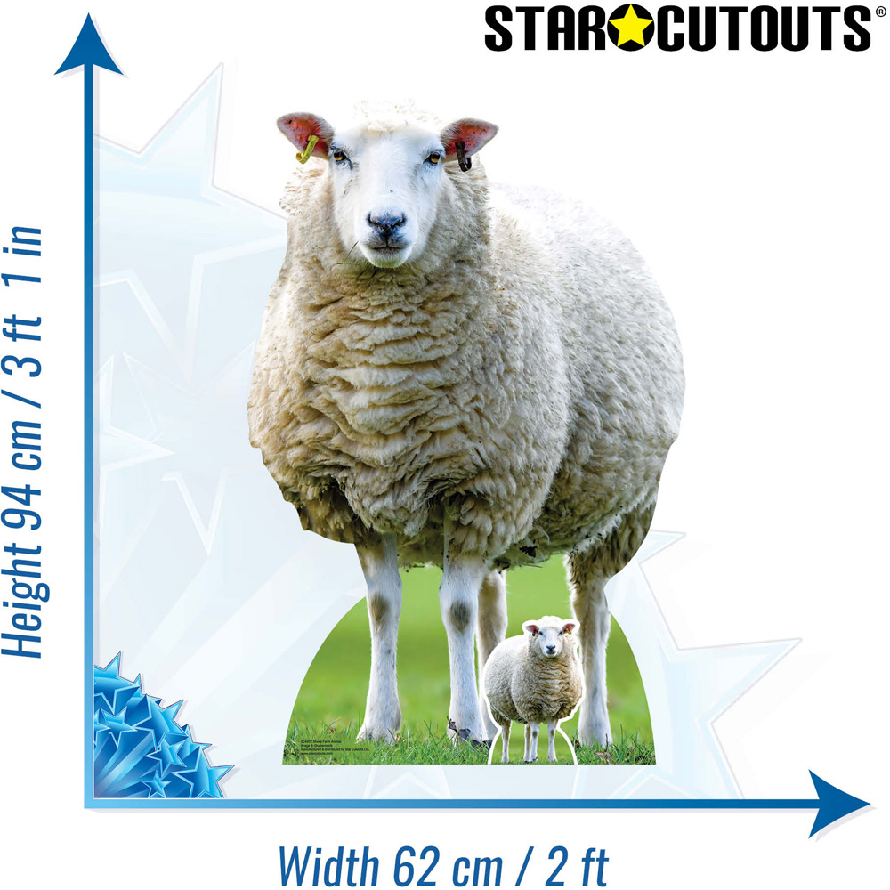 Star Cutouts Farm Animal Sheep Cardboard Cutout 3.1ft Image 4