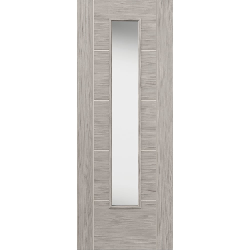 JB Kind Tigris Light Grey Glazed Finished Slim Internal Door 1981 x 686mm Image 1