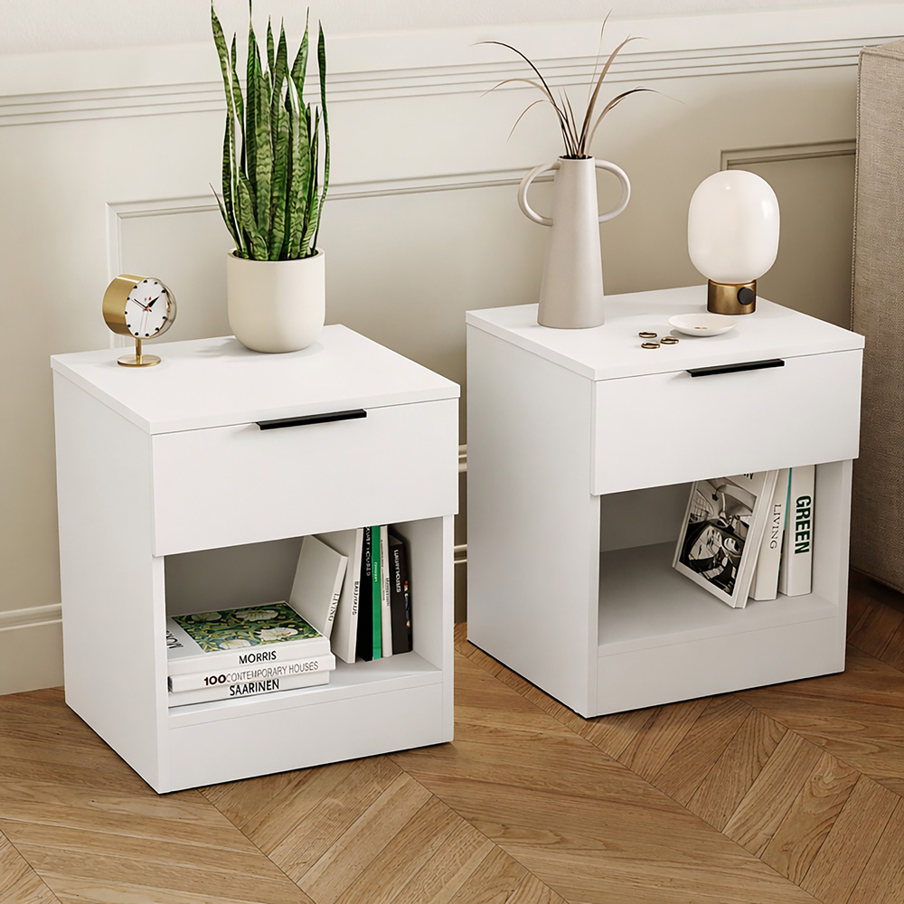 VIDA DESIGNS Trega White 4 Piece Bedroom Furniture Set Image 2