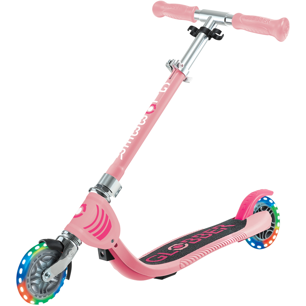 Globber Flow Pastel Pink Foldable Scooter with LED Light Image 2