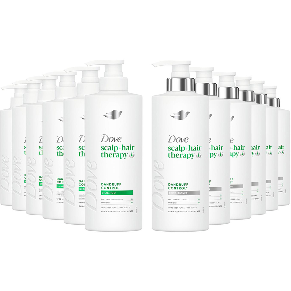 Dove Scalp+Hair Therapy Dandruff Control Shampoo and Conditioner Duo 250ml 6 Pack Image 1