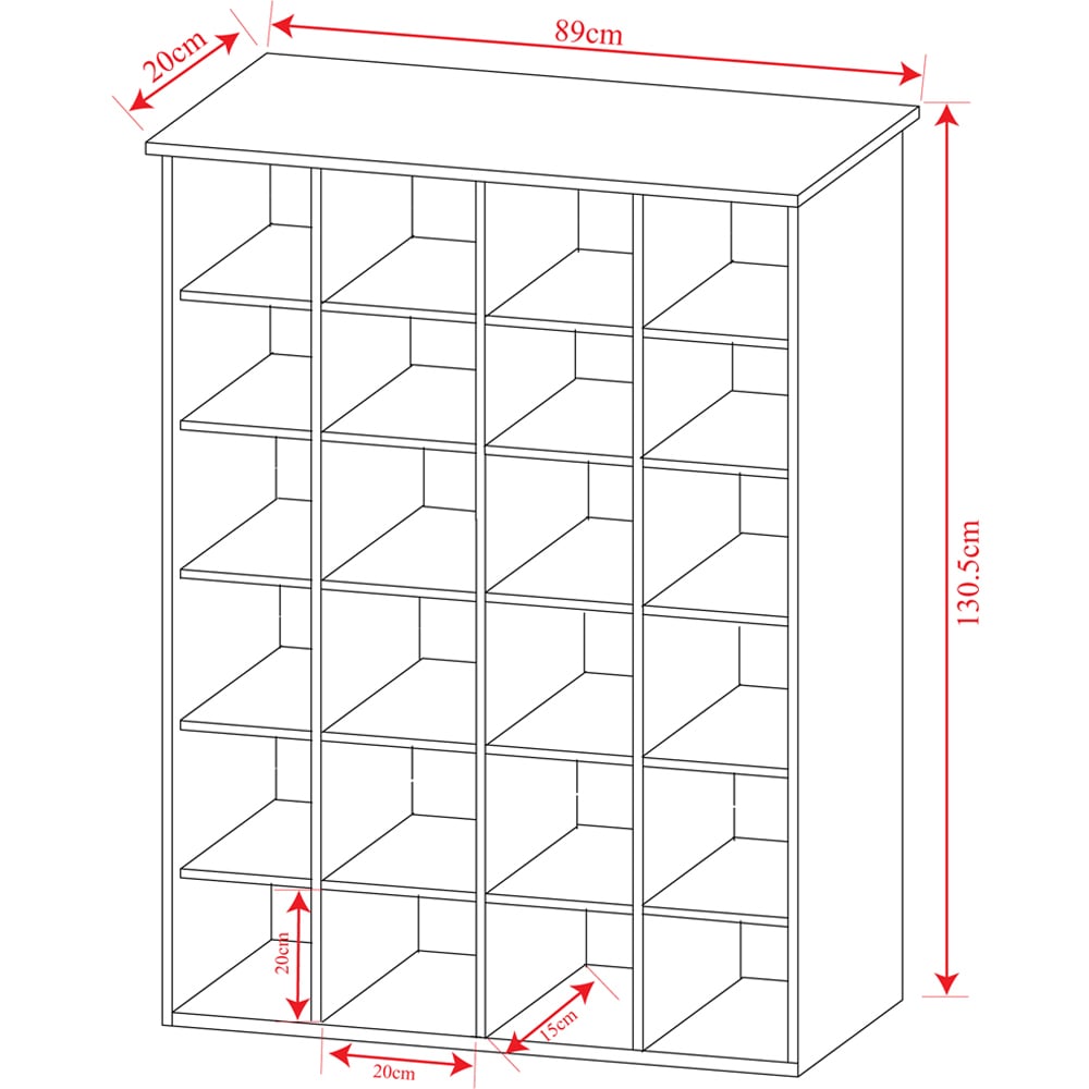 Watsons Pigeon Hole Oak CD and DVD Blu Ray Media Cubby Storage Shelf Unit Image 6