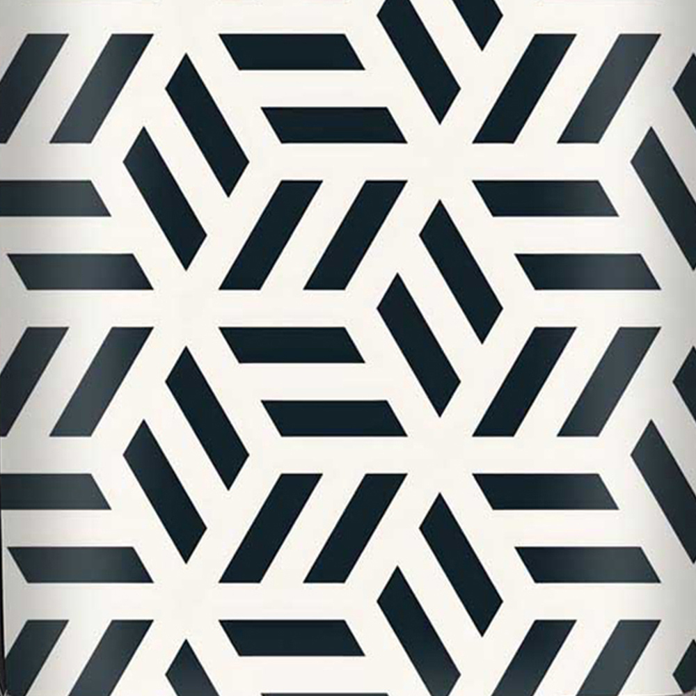 Warren Reed Designer Small Geometric Monochrome Hexagonal Pattern Suitcase Image 3
