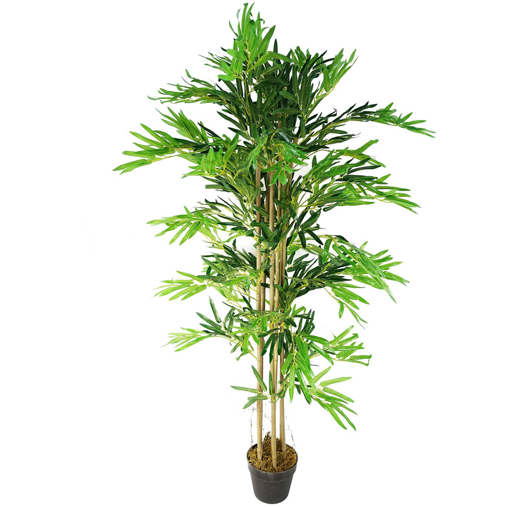 Leaf Green Bamboo Artificial Plant in Pot 5ft Image 1
