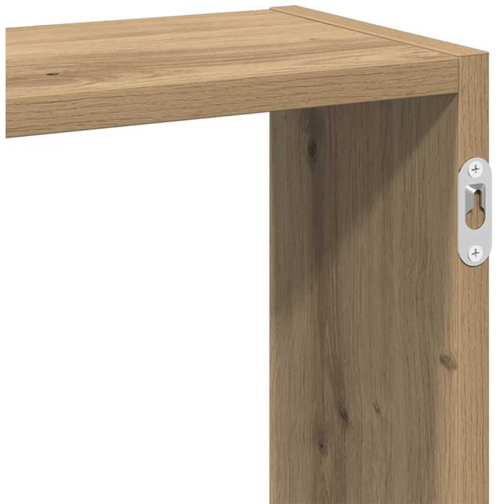 vidaXL 8 Shelf Artesian Oak Floating Wall Shelf Image 7