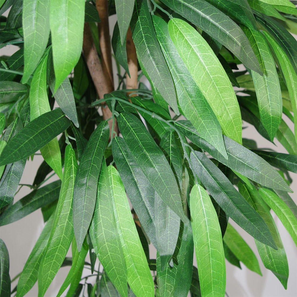 Leaf Artificial Mango Tree Plant in Metal Planter 100cm Image 4