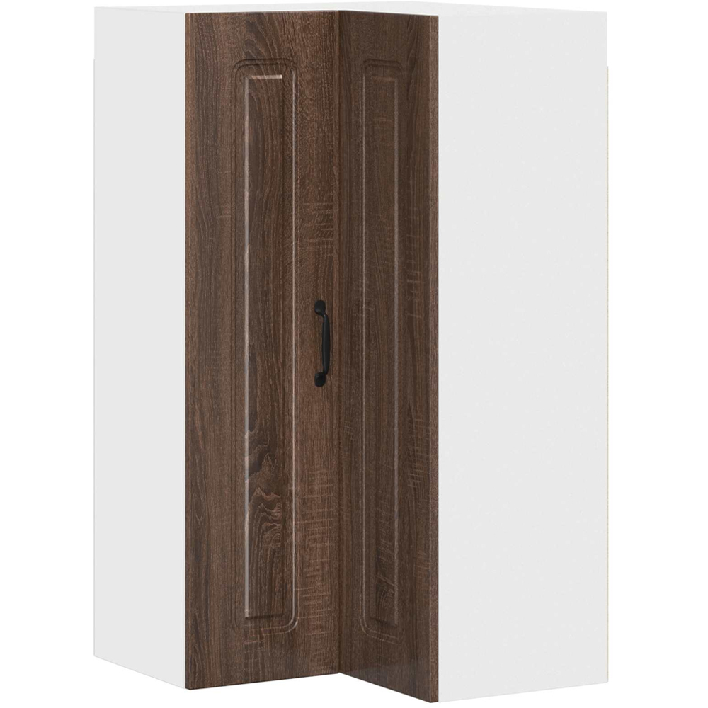 vidaXL 2 Door Brown Oak Kitchen Wall Corner Cabinet Image 2