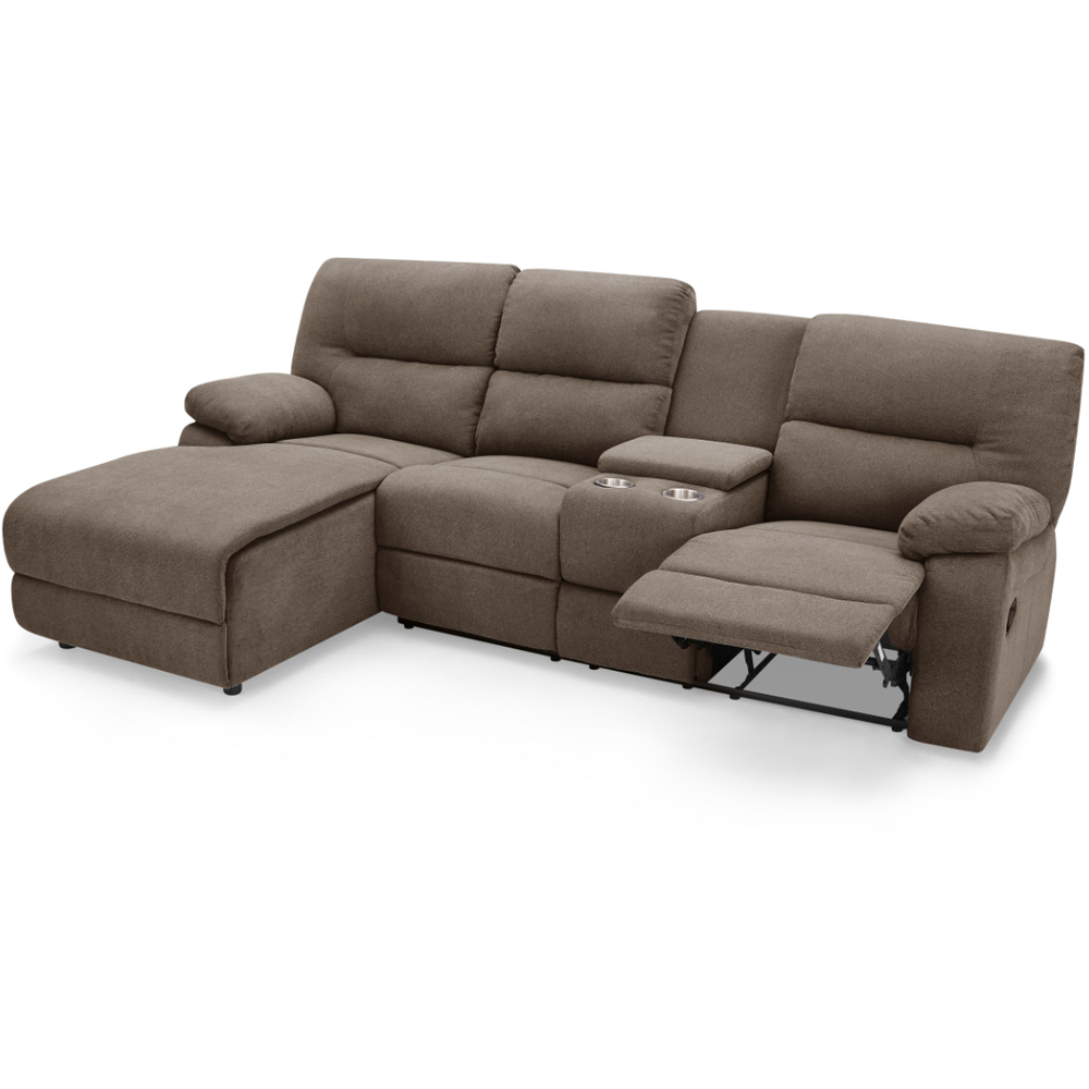 Home Detail Jacob 3 Seater Brown Right Hand Chaise Manual Recliner Sofa Image 4
