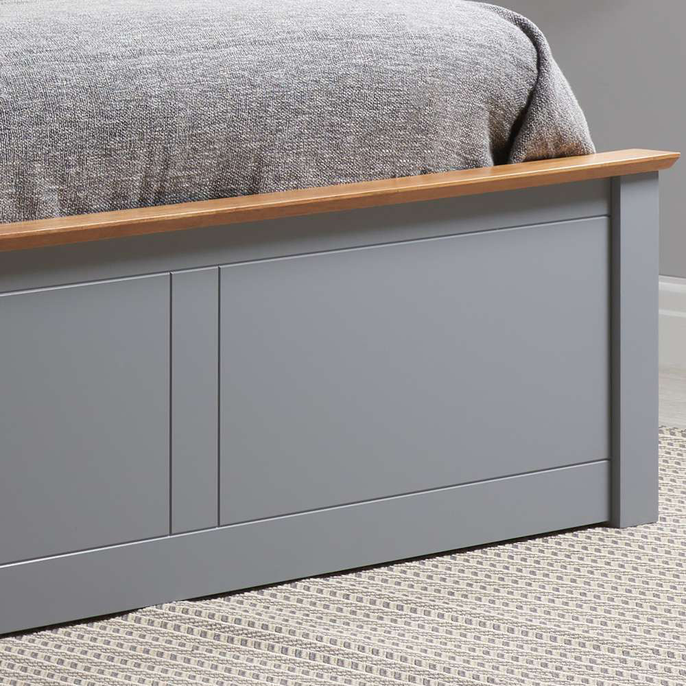 Phoenix Small Double Stone Grey Ottoman Bed Image 6