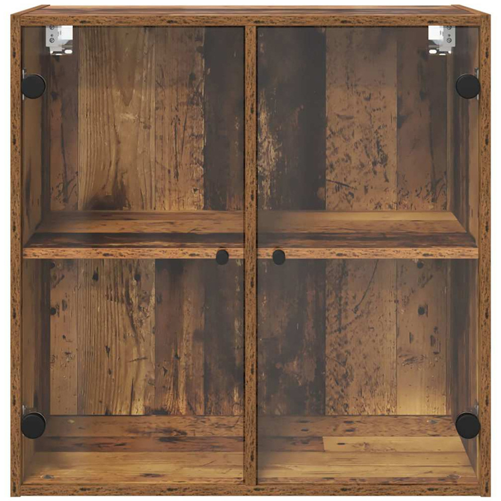 vidaXL 2 Glass Door Old Wood Wall Cabinet Image 4