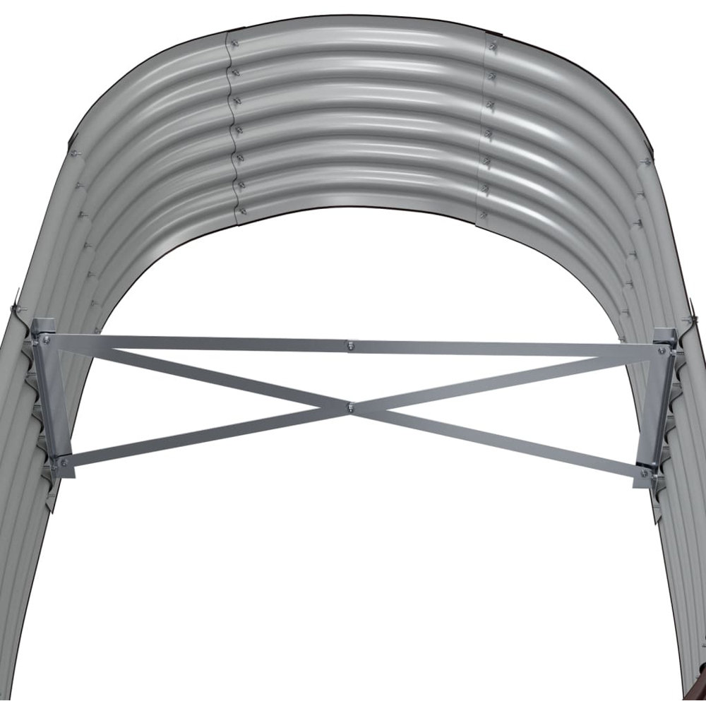 vidaXL Brown Galvanised Steel Oval Raised Garden Bed 152 x 80 x 36cm Image 4