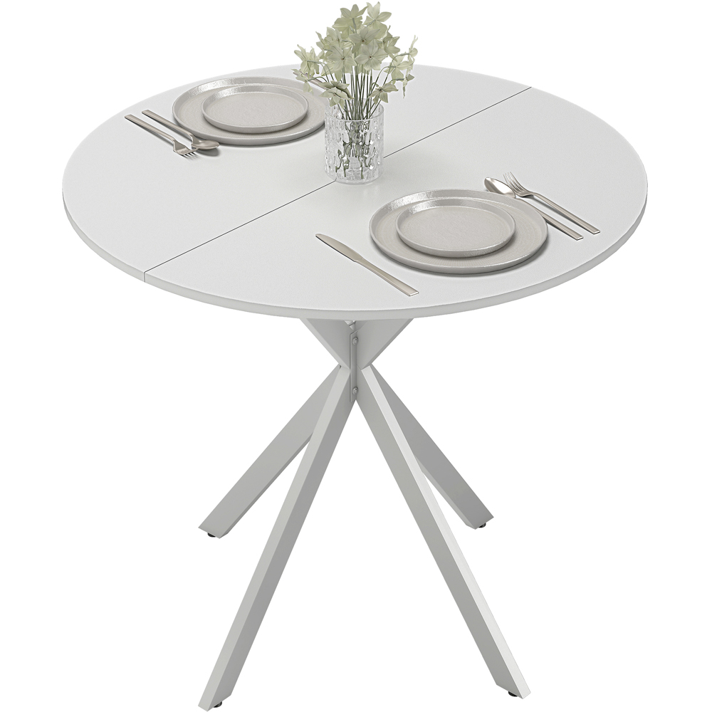 Portland 2 Seater Industrial Round Dining Table White Image 2