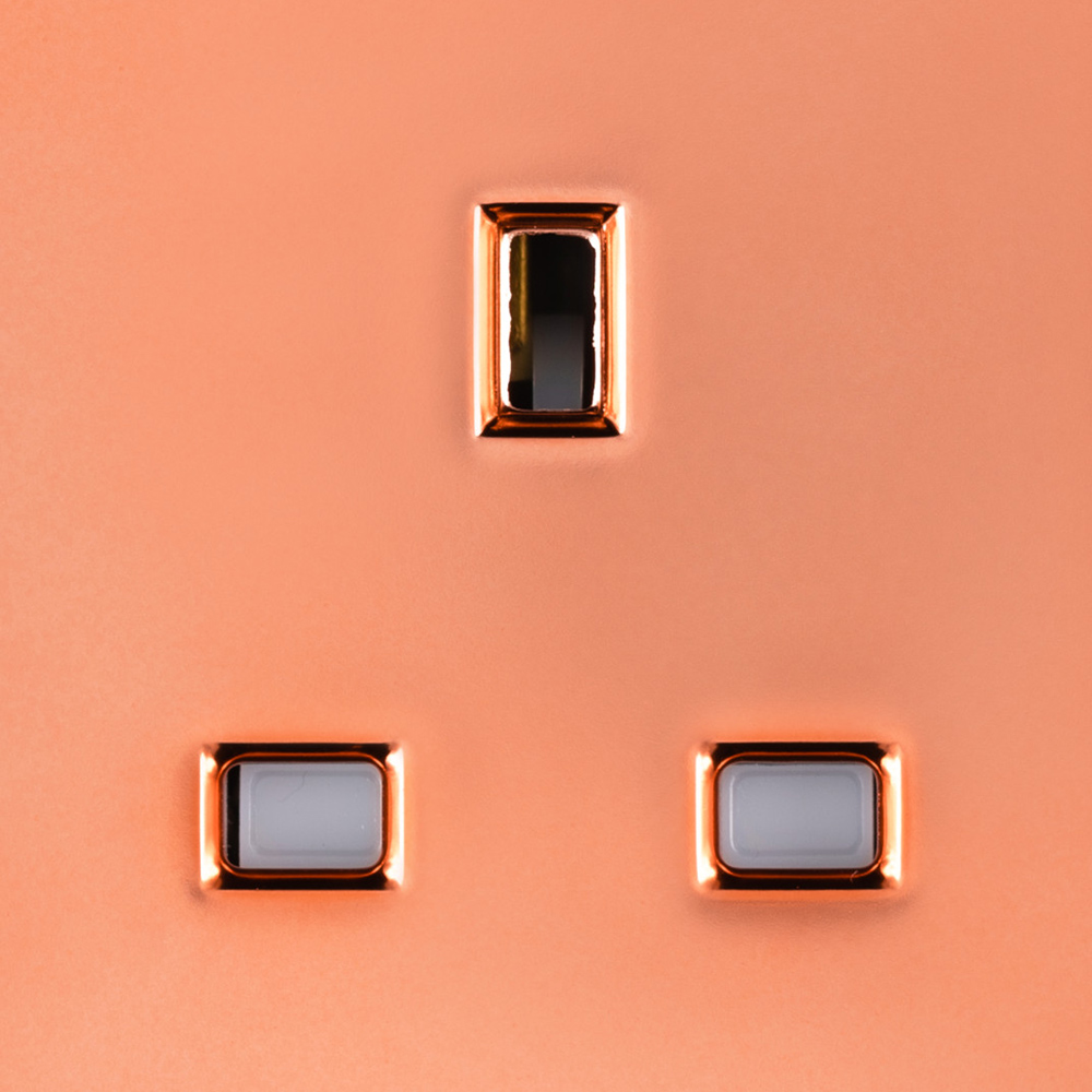 Trendi Switch 1 Gang 13amp Copper Switched Plug Socket Image 2