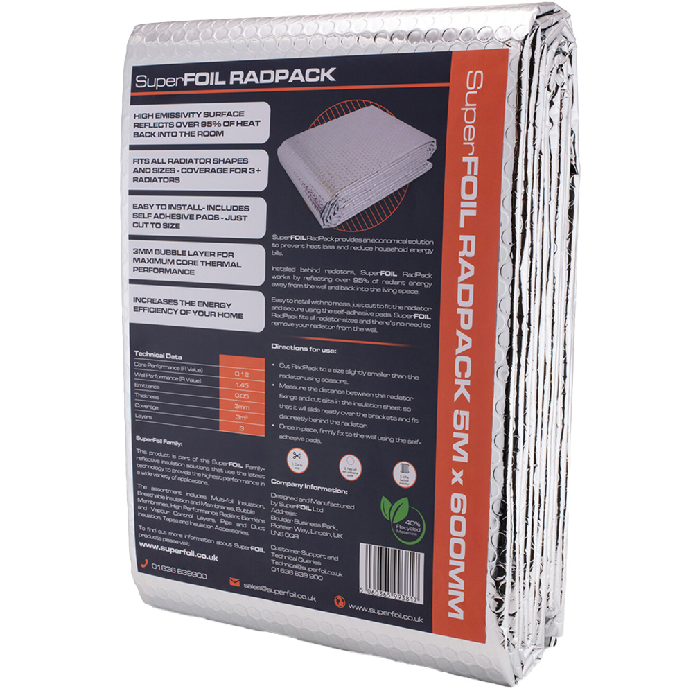 SuperFOIL 5m x 600mm RadPack Radiator Reflector Image 1
