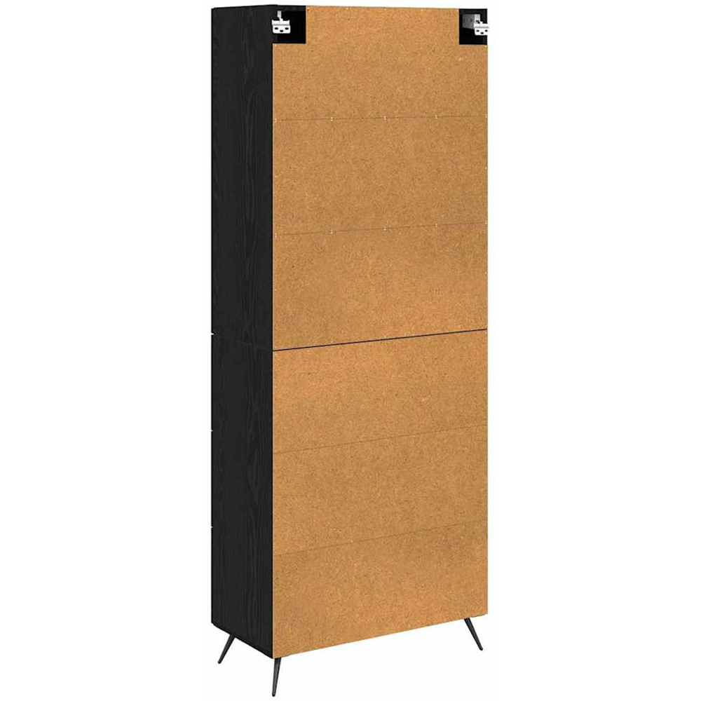 vidaXL 2 Door 3 Drawer Black Oak Sideboard Image 7