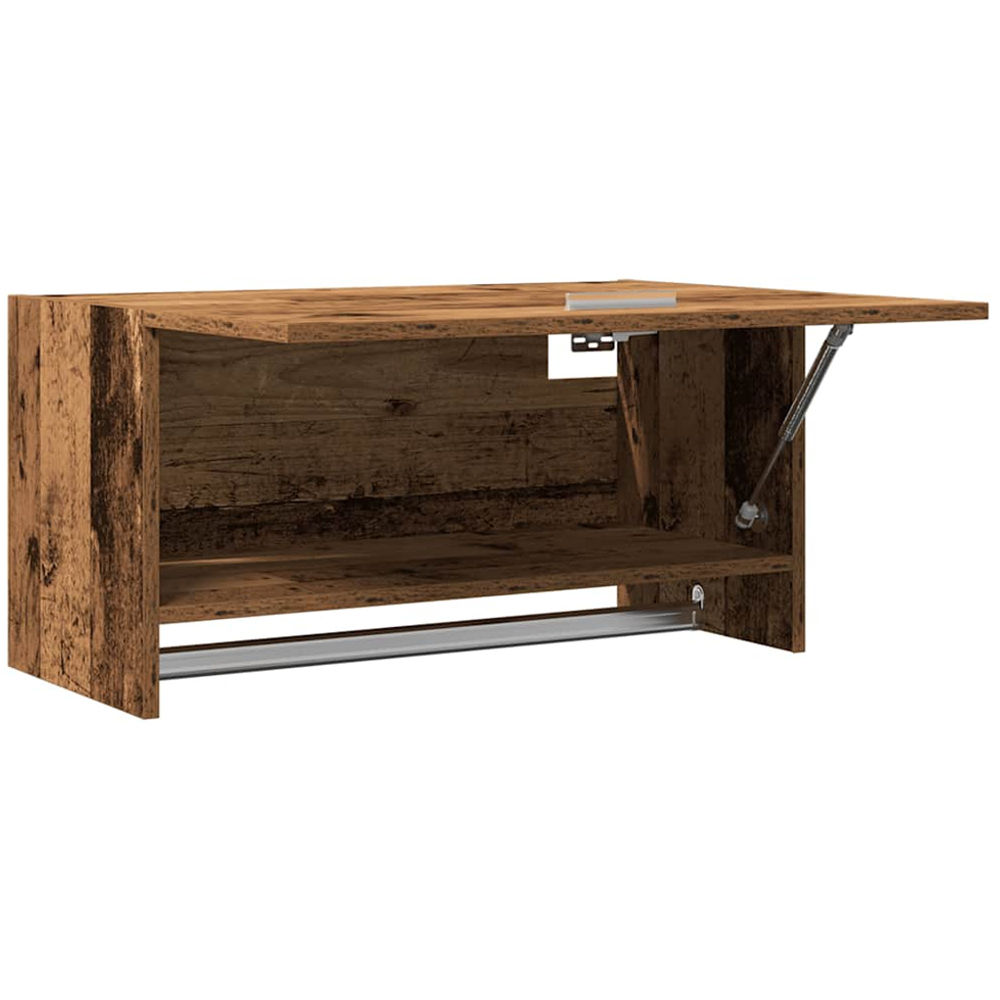 vidaXL Single Drawer Old Wood Wall-Mounted Bathroom Wardrobe with Towel Rail Image 3