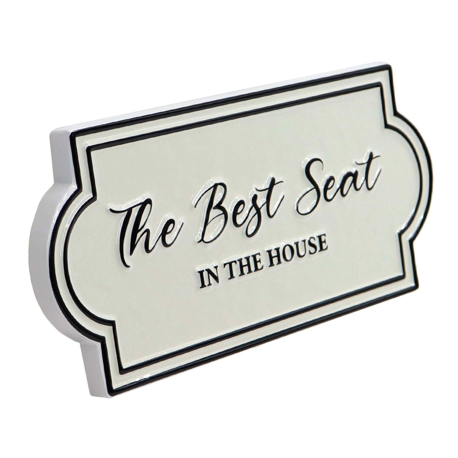 Best Seat In The House Metal Plaque - White Image 2