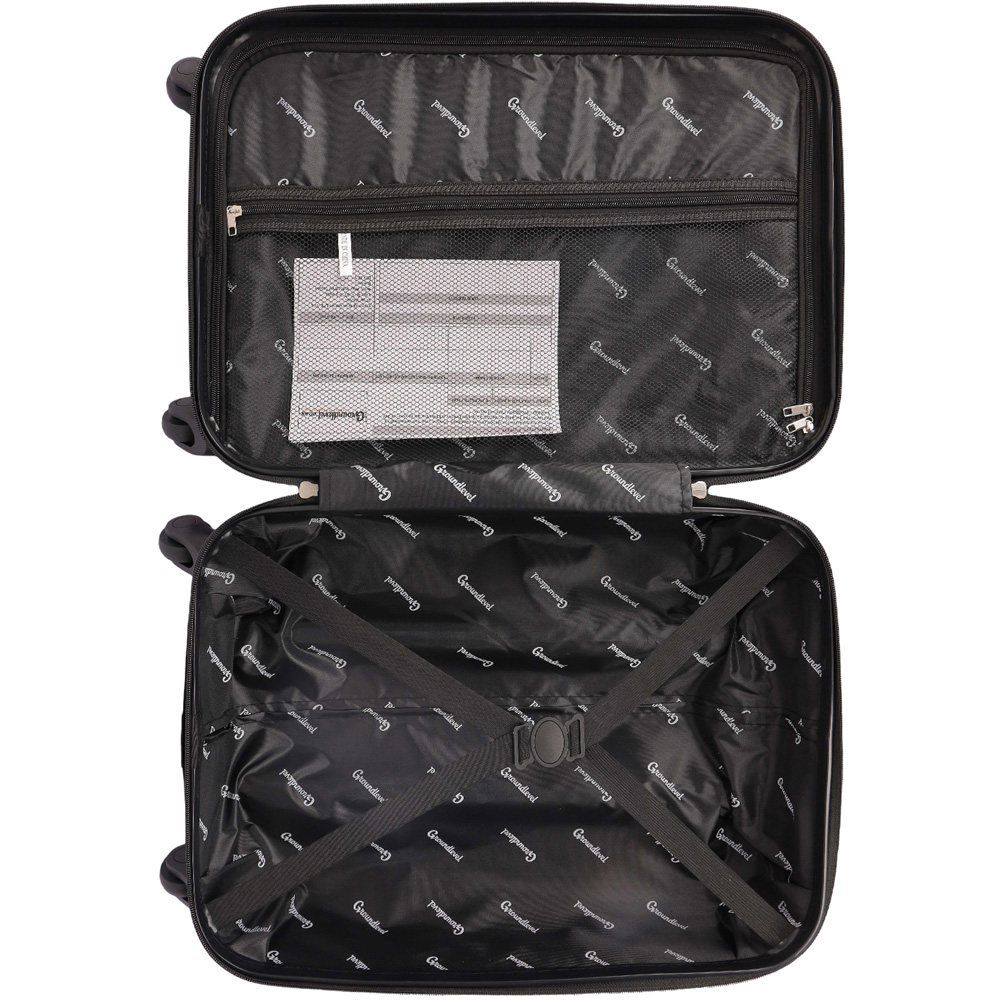 Groundlevel Delta Stripe Set of 3 Silver Luggage Suitcase Image 3