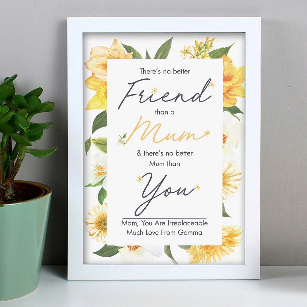 Personalised Memento A4 White Personalised No Better Mum Framed Print Image 3