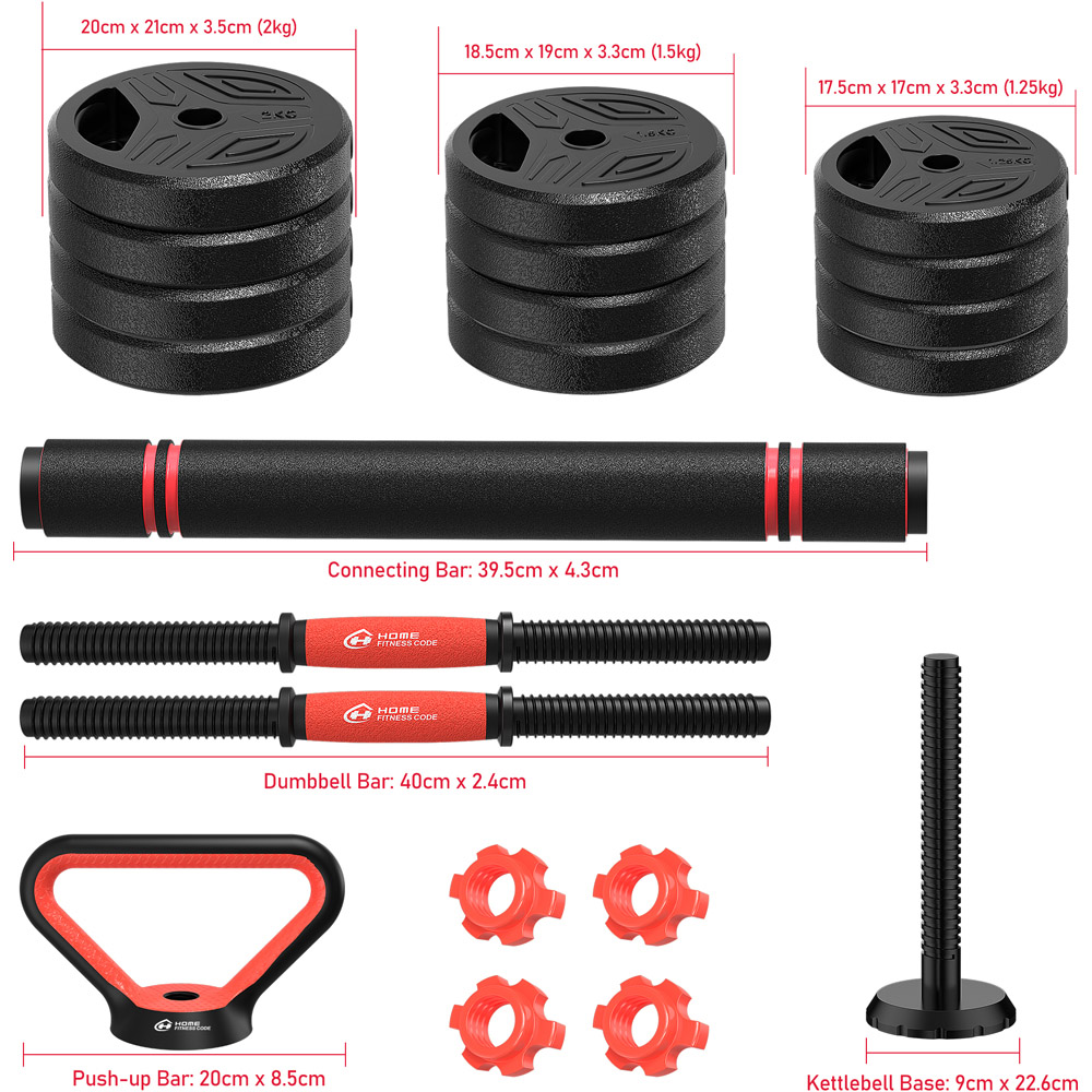 Rattrix Black 4-in-1 Multifunctional Dumbbell Set 20kg Image 9