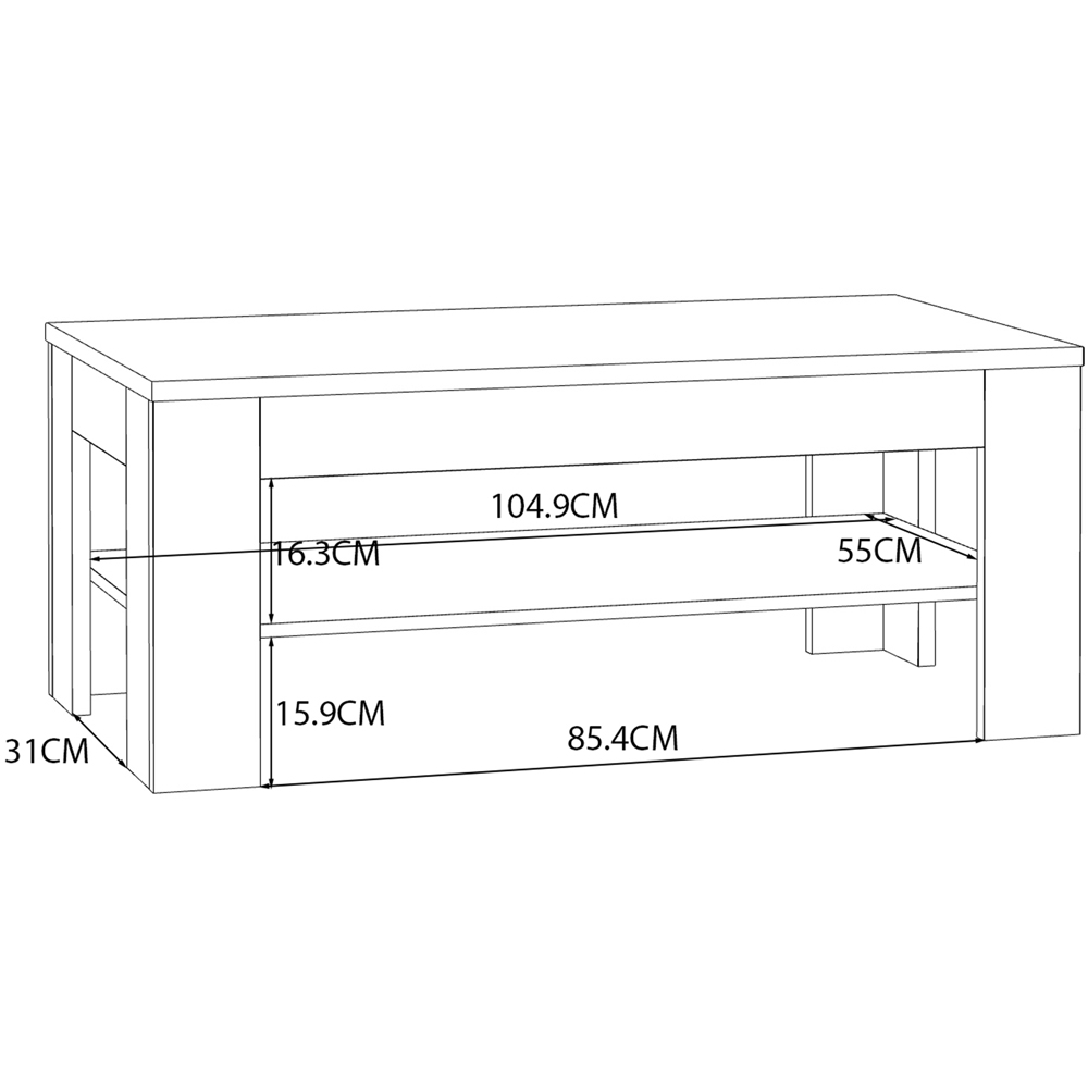 Florence Grafton Single Shelf Oak Coffee Table Image 8