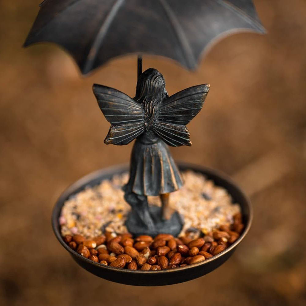 Marco Paul Resin Fairy with Umbrella Bird Feeder Image 5