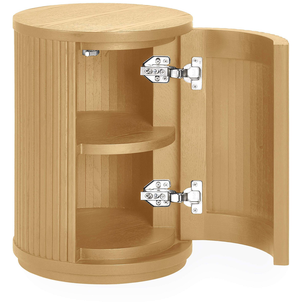 Julian Bowen Louis Single Door Light Oak Effect Fluted Side Table Image 4