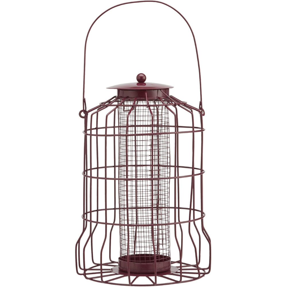 Happy Beaks Powder Coated Mesh Hanging Bird Nut Feeder with Squirrel Guard Image 1