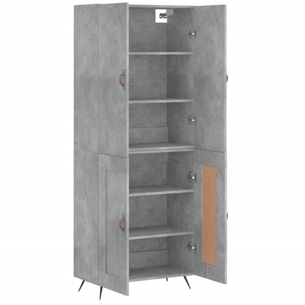 vidaXL 4 Door Concrete Grey Highboard Image 4