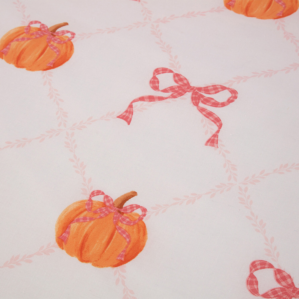 Pretty Bow Pumpkins Duvet Set Blush Single Image 5