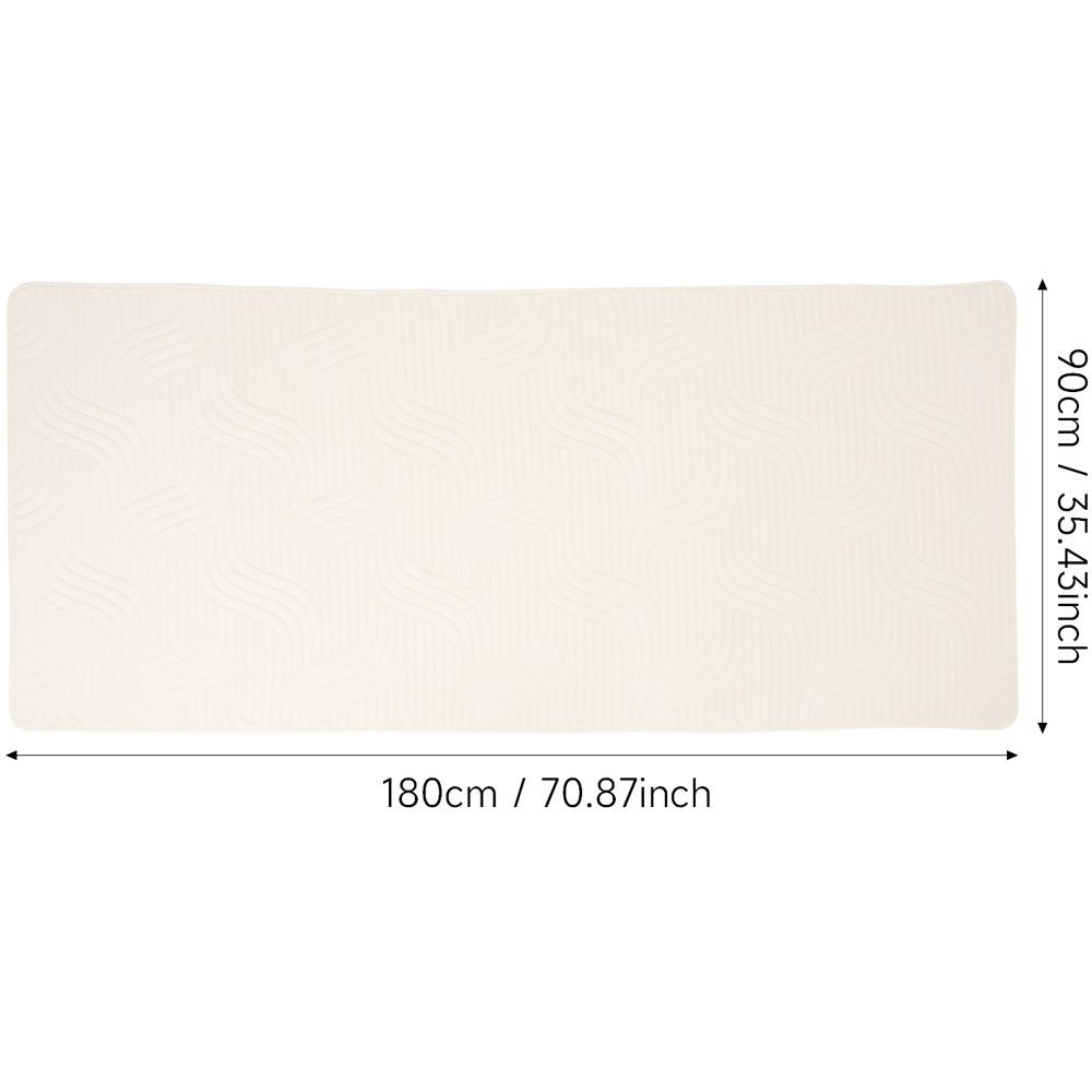 Living and Home Beige Minimalist Wavy Geometric Non-Slip Sofa Mat 180 x 90cm Image 8