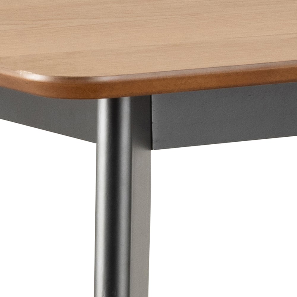 Florence Roxby 4 Seater Bar Dining Table Oak and Black Image 7