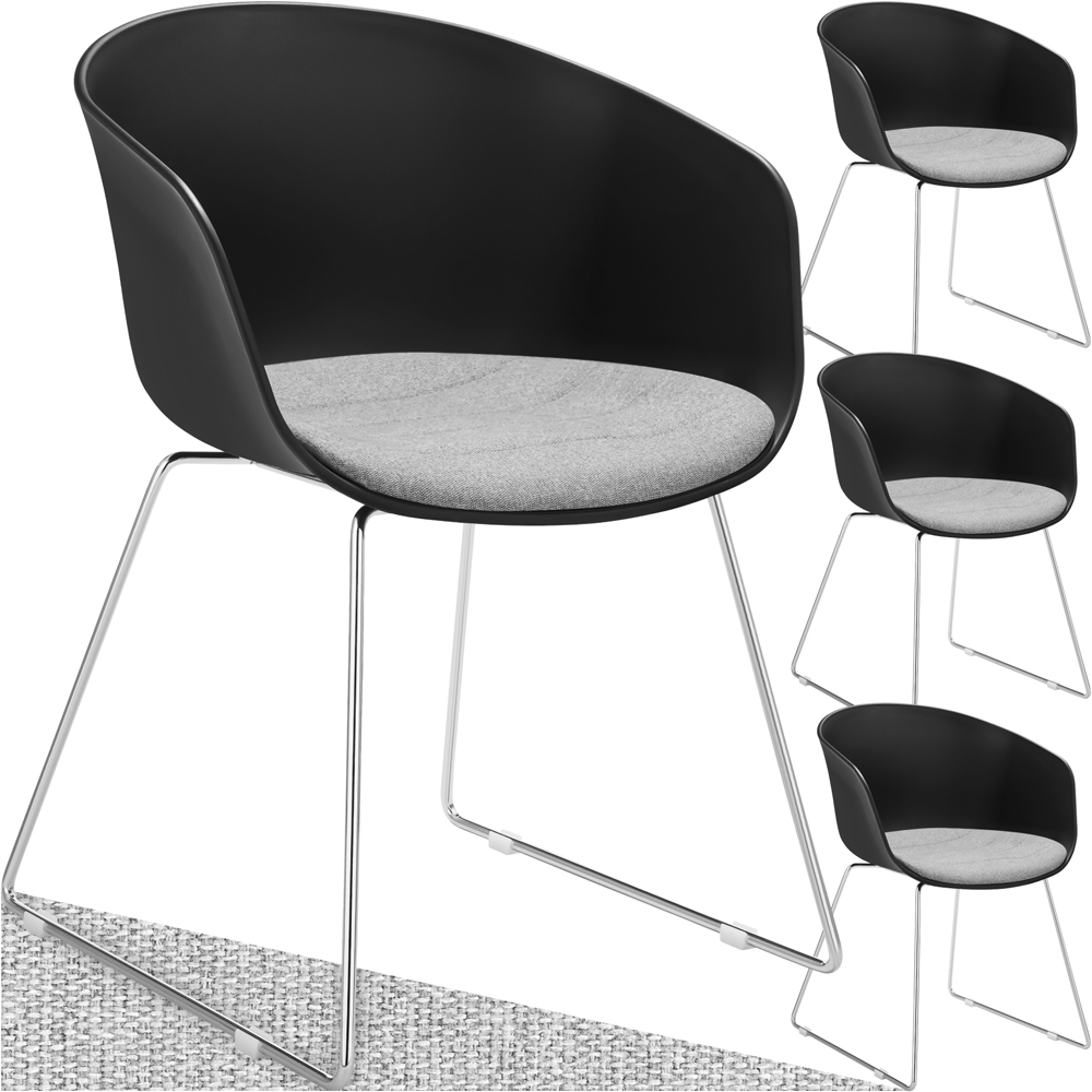 tectake Logart Set of 4 Padded Dining Chair Image 2